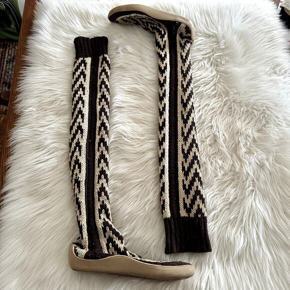 Gypsyz Shoes - Gypsyz Kitted Over The Knee Sweater Sock Boots Sz 8